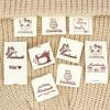 50Pcs Accessory Label Double-sided Handmade Butterfly Labels Carton Cat Garment Accessories Love Shape Cotton Sew Accessories