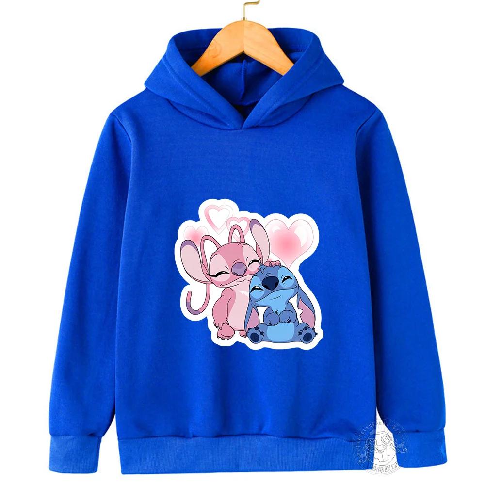 Толстовки MINISO Stitch Уличная мода Свитер для мальчиков и девочек Детский спортивный пуловер Толстовка для занятий спортом на открытом воздухе детская одежда