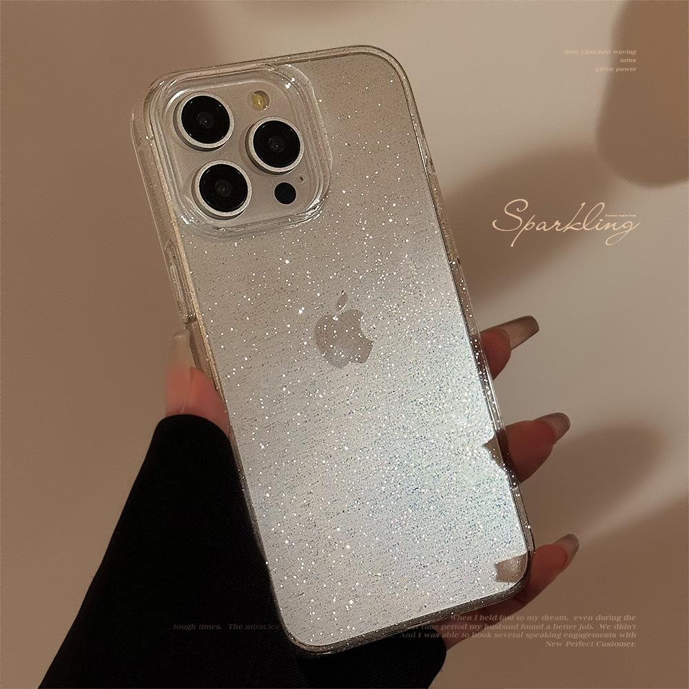 Прозрачный чехол со стразами и блестками для iPhone 17 Air 16 15 14 13 12 11 Pro Max Plus XS XR, прозрачный, сверкающий, противоударный, мягкий