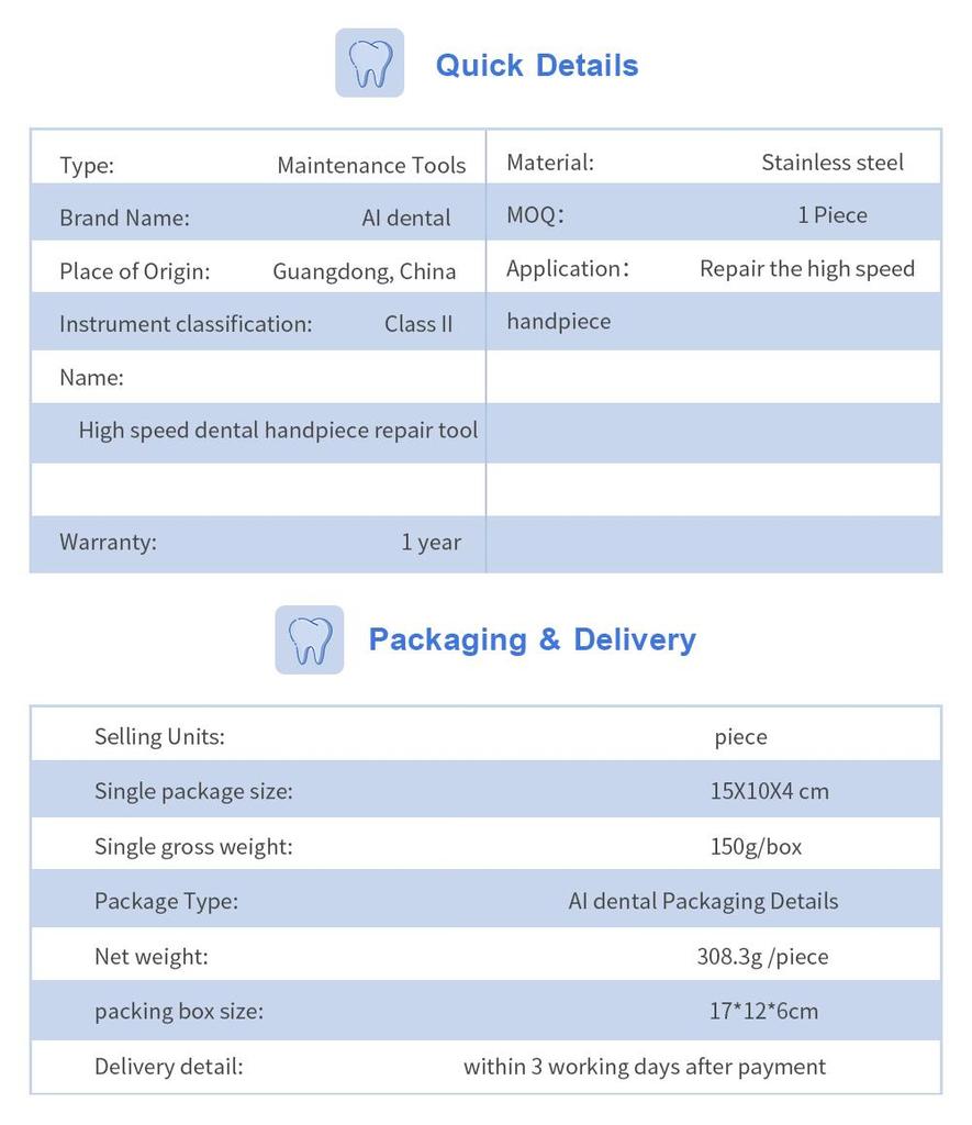 Dental Accessories AI-AT-TOOL Repaired Tools For E-type Air Turbine Handpiece Replacement Tools