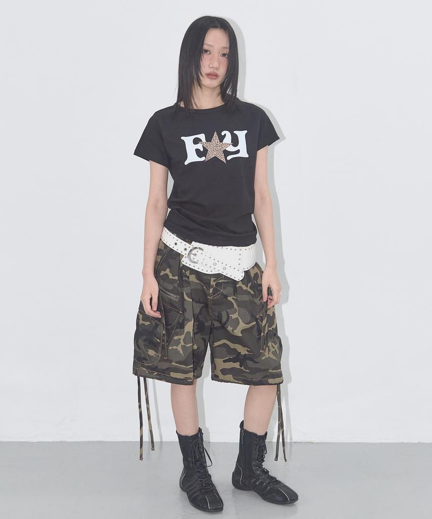 FANCY CLUB Fy Leopard Tee (Black) F25Qb100