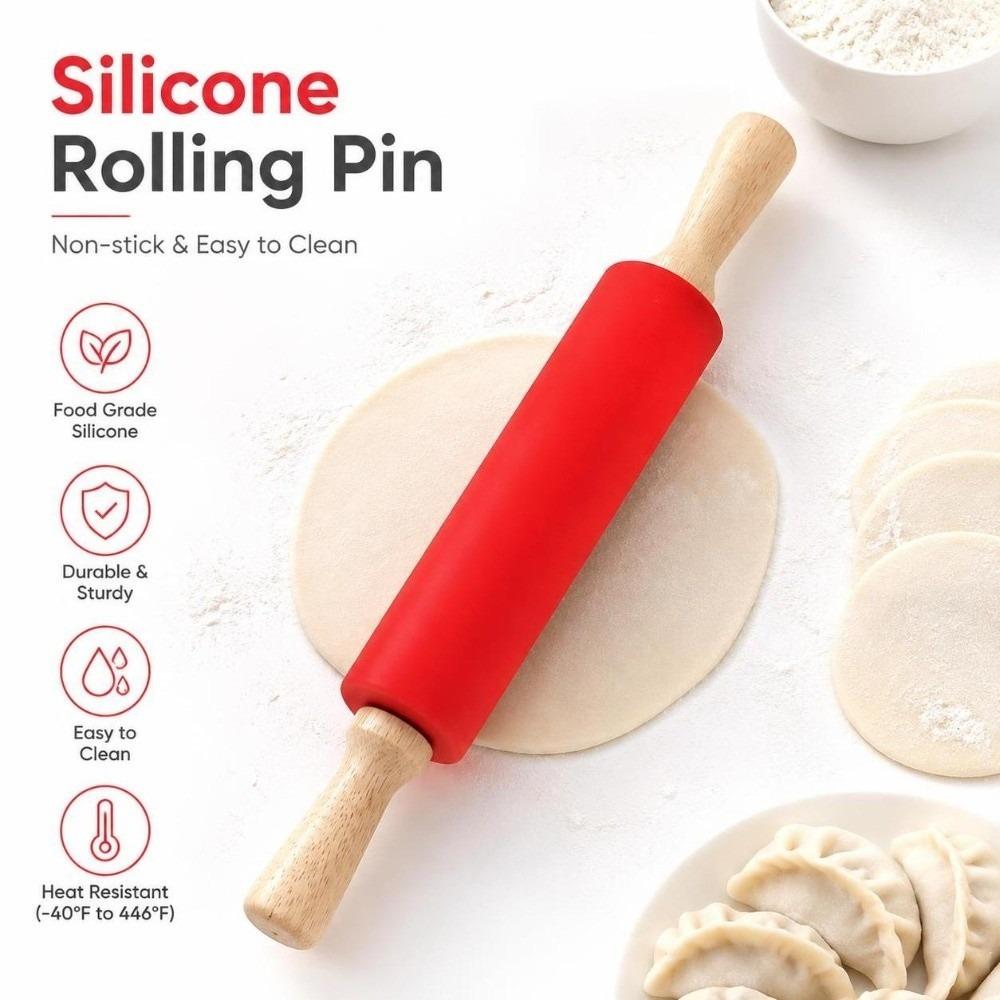 Non Stick Surface Rolling Pin Solid Wood Handle Baking Rolling Pin Dough Pancake Pastry Cookie