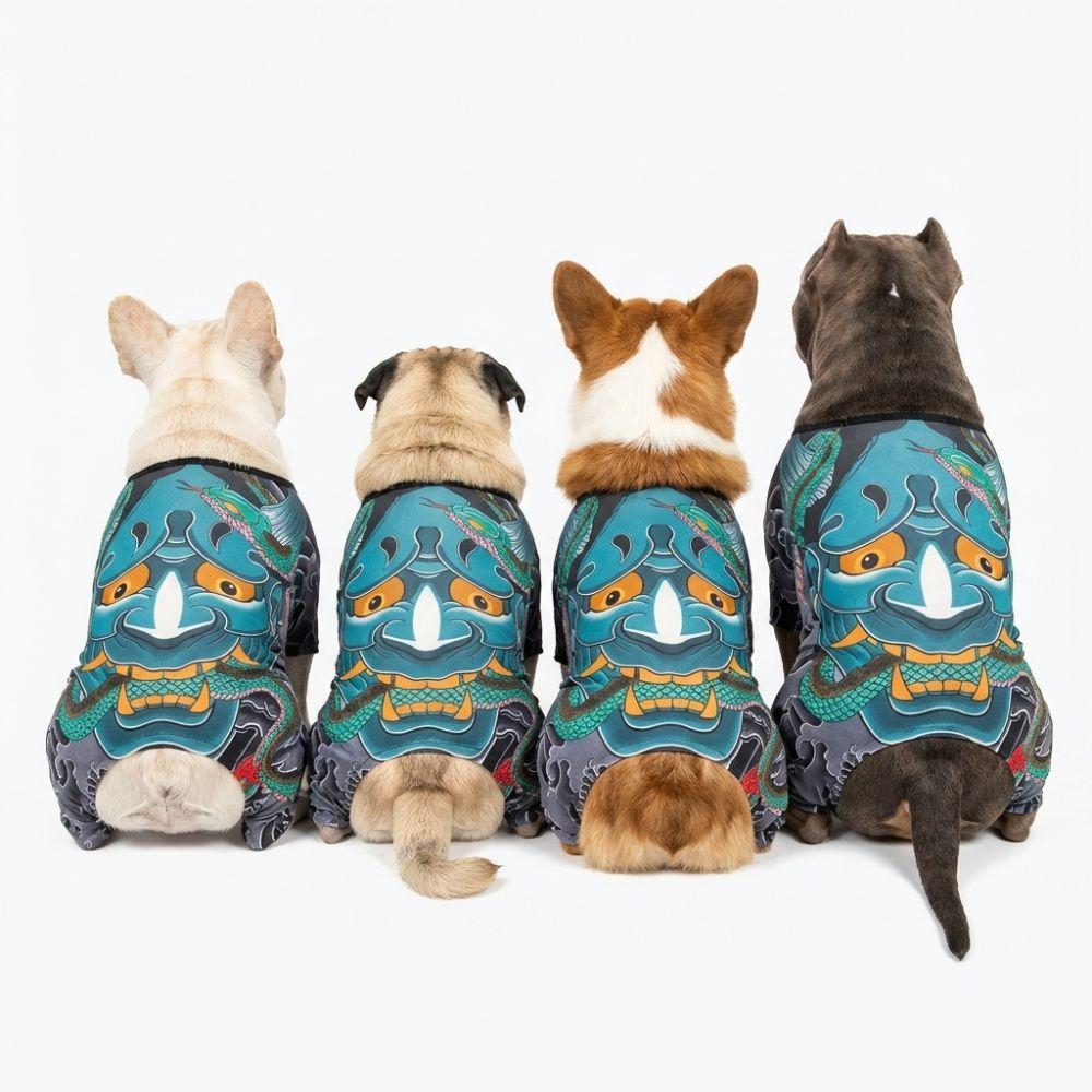 Four Seasons Pet Tattoo Jacket Lifelike Puppy Clothes  French Bulldog Pug Corgi