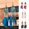 Boho Feather Dangle Party Women Tassel Beaded Earrings Jewelry