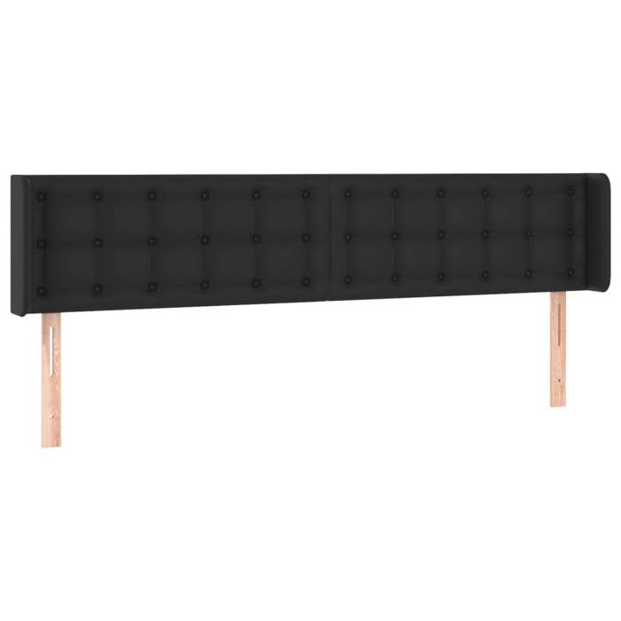 Tête de lit - MAISON EXCLUSIVE - Avec oreilles - Noir - Similicuir - Hauteur réglable