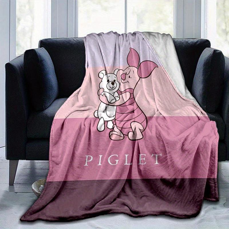 1pc Piglet & Pooh Bear Hug Throw Blanket Cozy Home Decor, Couch Cover, Outdoor, Gift for Friends, Soft Blanket for Bed, Living Room, Travel