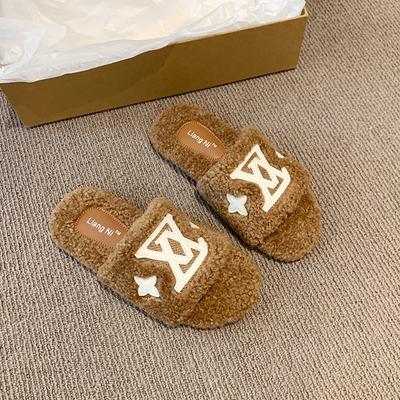 2025 Новые Популярные Женские Тапочки Вечеринка Плюшевые Летние Новые Самые Продаваемые Пушистые Домашние Туфли Меховые Вьетнамки Женские Шлепанцы Меховая Обувь