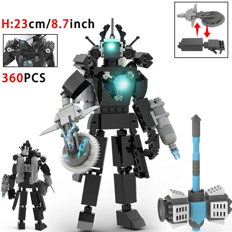 Набор строительных блоков Skibidi Toilet Titan Speakerman, TV Man, Cameraman - 445 деталей Коллекционные игрушки-конструкторы с персонажами для детей