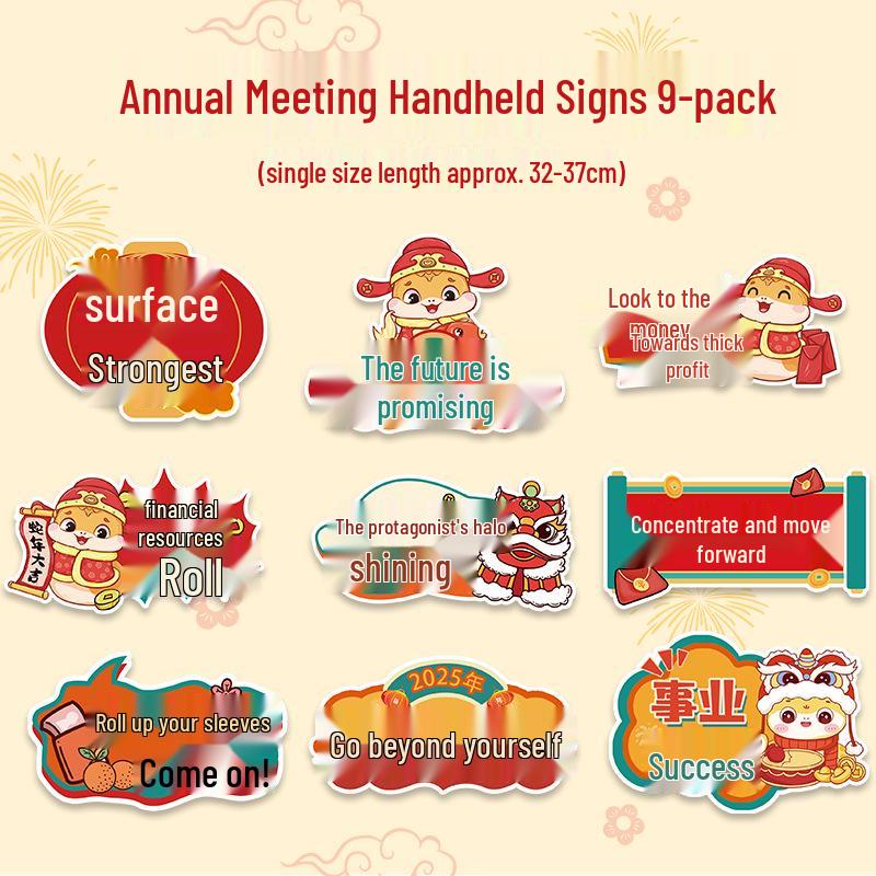 Xianci 2026 Year of the Horse New Year Photo Props: Handheld Sign for Company Events & Team Building