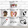 Peace Love Dogs Print Креативные эмалевые кофейные кружки с изображением мультяшных такс Собачьи лапки для вечеринок Пиво Сок Молоко Чашки Подарки на день рождения другу