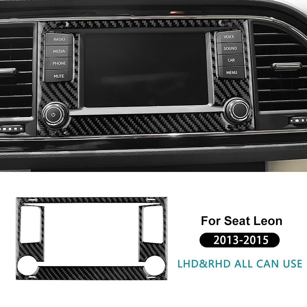 Carbon Fiber Center Console Screen Trim Sticker for SEAT Leon MK3 2013-2020 LHD RHD Interior Accessories