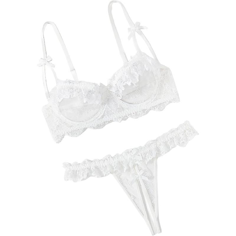 Avidlove Sexy Lingerie Set for Women Underwire Push Up Lace Bra and Panty