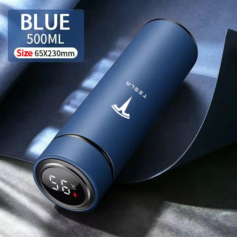 ALQ1 For Tesla Model 3 Model S Model X Model Y Roadster SpaceX 500ml Smart Water Bottle Stainless Steel Thermos Flasks Car Logo Mug