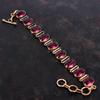 Faceted Rubellite Bracelet Copper Bracelet Adjustable Chain Bracelet Handmade Gemstone Bracelet Rubellite Copper Jewelry Anniversary Gifts