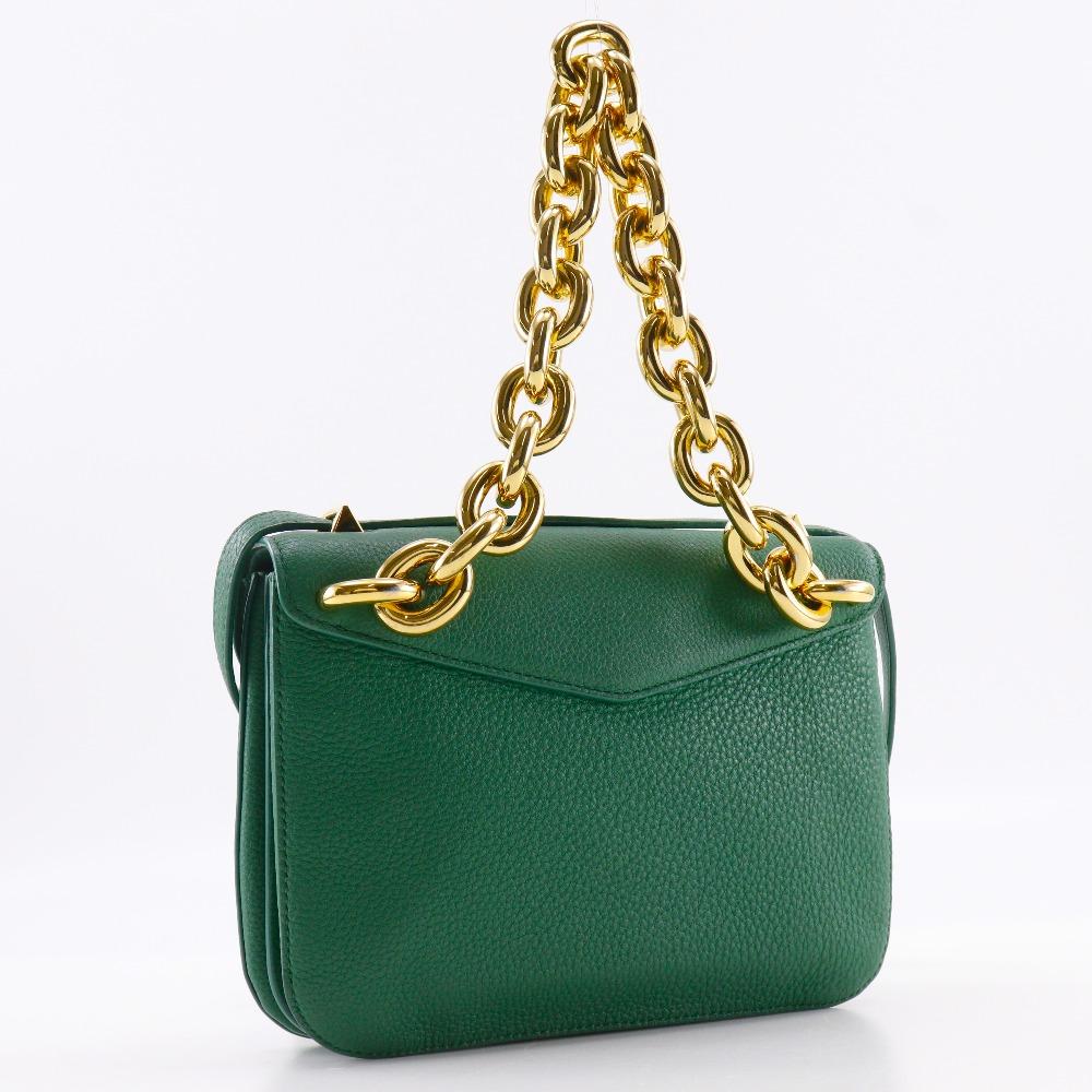 BOTTEGAVENETA Сумка-конверт на плечо с креплением 2WAY Цепочка на плечо Зеленая кожа Женская Б/у