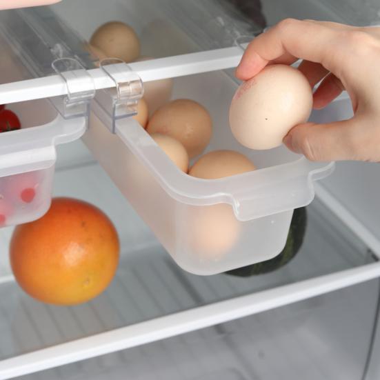 Коробка-органайзер для еды, компактная пластиковая прямоугольная полка для хранения овощей на холодильнике для дома