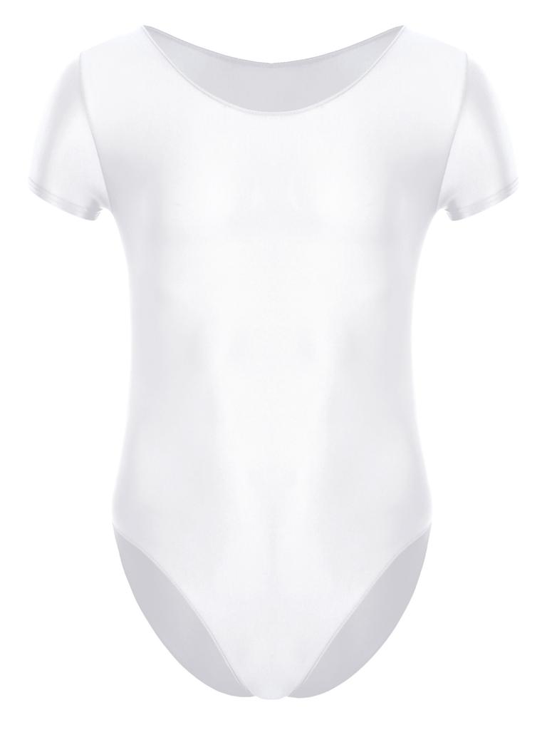 Мужской однотонный эластичный цельный комбинезон с короткими рукавами и круглым вырезом, масляный глянцевый боди, майка