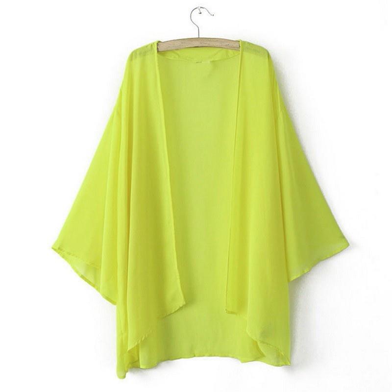 Womens Sexy Chiffon Coat Jacket Cape Shawl Beachwear Hippie Kimono Tops