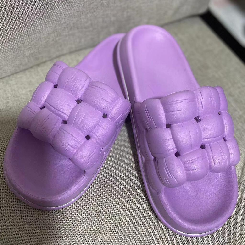 Летние женские толстые тапочки, пляжные шлепанцы на подошве, нескользящие мягкие сандалии для ванной комнаты, модная женская обувь с облаками