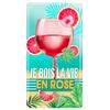[Q6547] - Metal Plaque 'I Drink Life In Pink' Turquoise Pink - 30. 5x15. 5cm