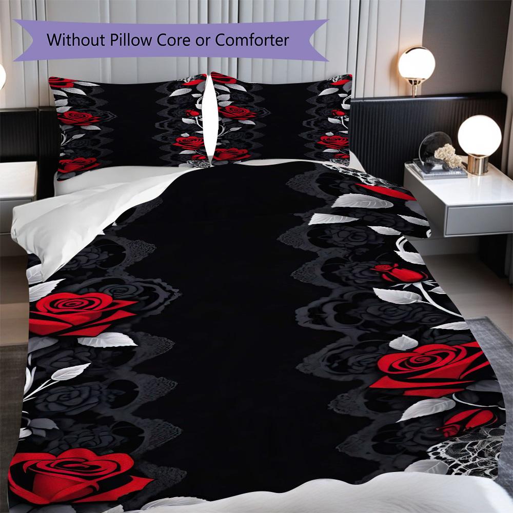 1PC Rose pattern Bedding Quilt Set Quilt Cover Pillowcase Home Decoration Birthday Gift (1 * duvet cover + 25 * pillowcase, without core)