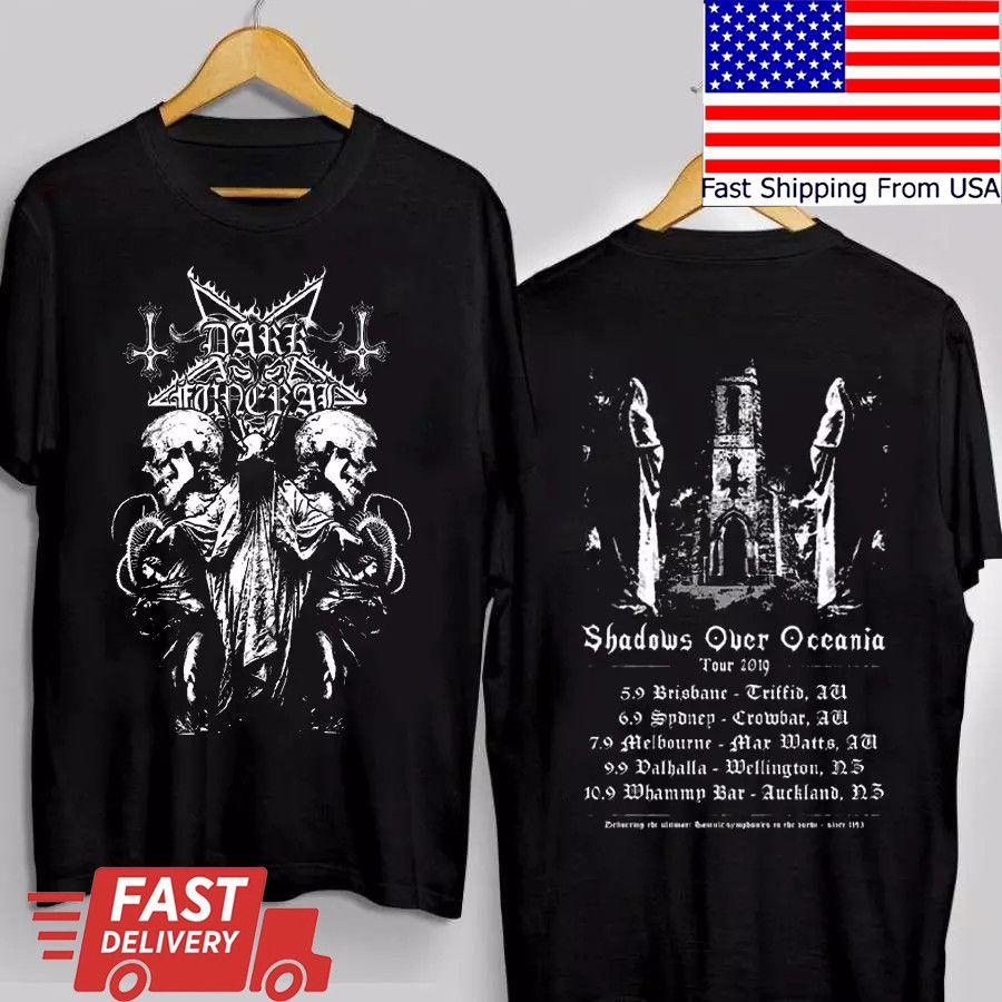 Unisex shirt Cotton Oversize Large Size DARK FUNERAL Australian Tour Band Short Sleeve 2-sides S to 5XL T-shirt