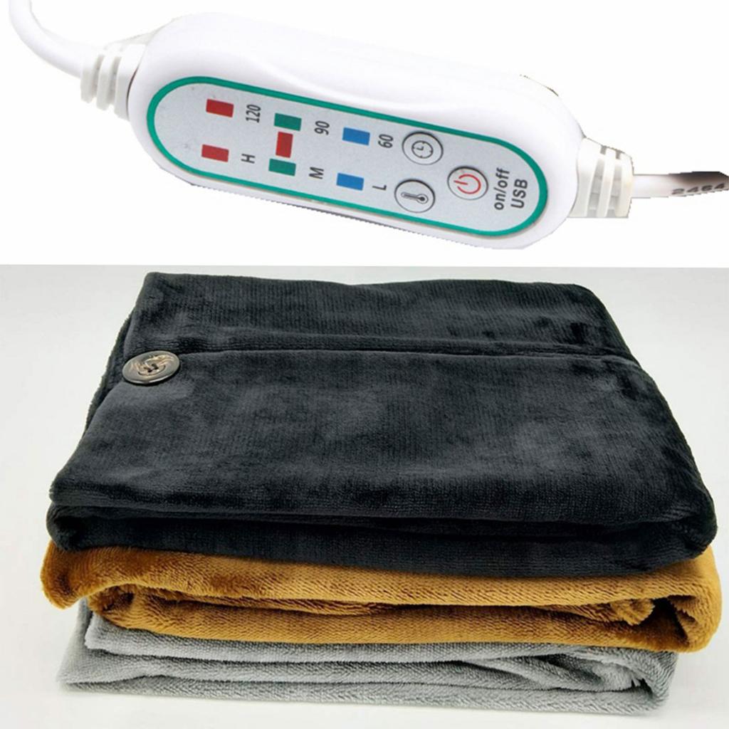 USB Heated Electric Warming Shawl Lap Blanket Heated USB Heating Blanket Soft Blanket