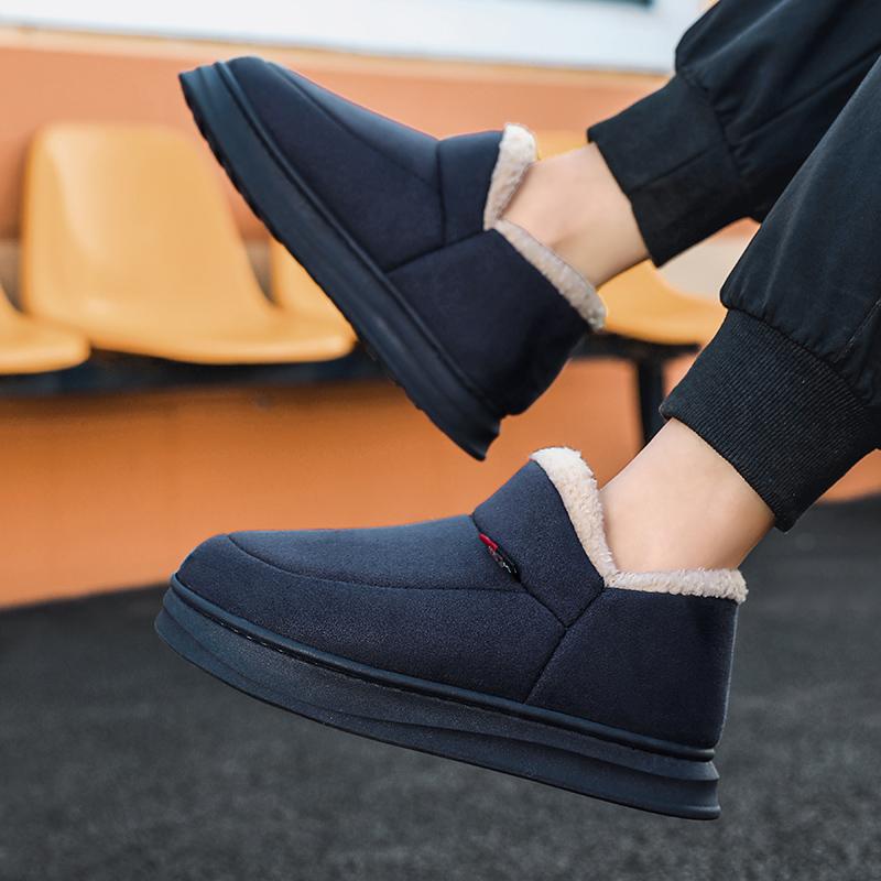Новые зимние меховые женские туфли Теплые мужские туфли Уличная плюшевая обувь Домашняя обувь Нескользящая мягкая обувь на платформе Домашняя обувь
