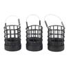 3Pcs Fishing Bait Cages Hollow Stainless Steel Feeding Lure Trap Tackle Accessory Black40g
