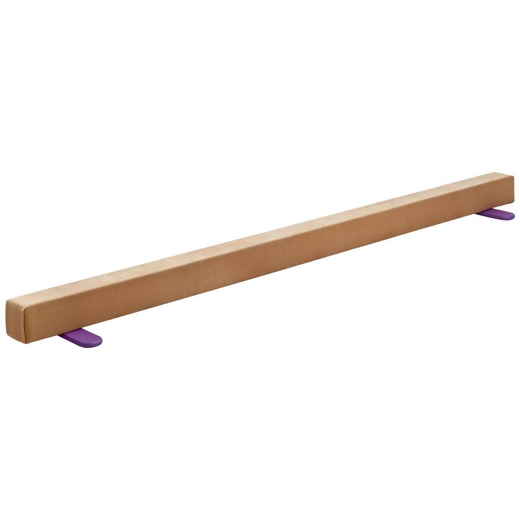 8FT Balance Beam for Kids, 158.7 KG Stable Support Gymnastics Floor Beam with Non-Slip Wooden Mats, Wood-Core Gymnastics Training Equipment with