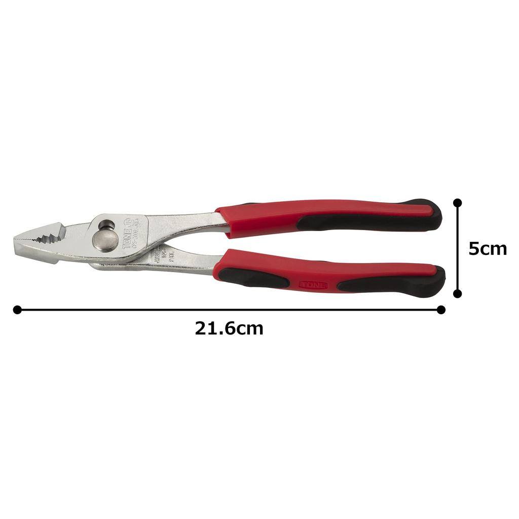 TONE Combination Slim Pliers Grip Red Total Length 216mm (Master Type) CPS-200G