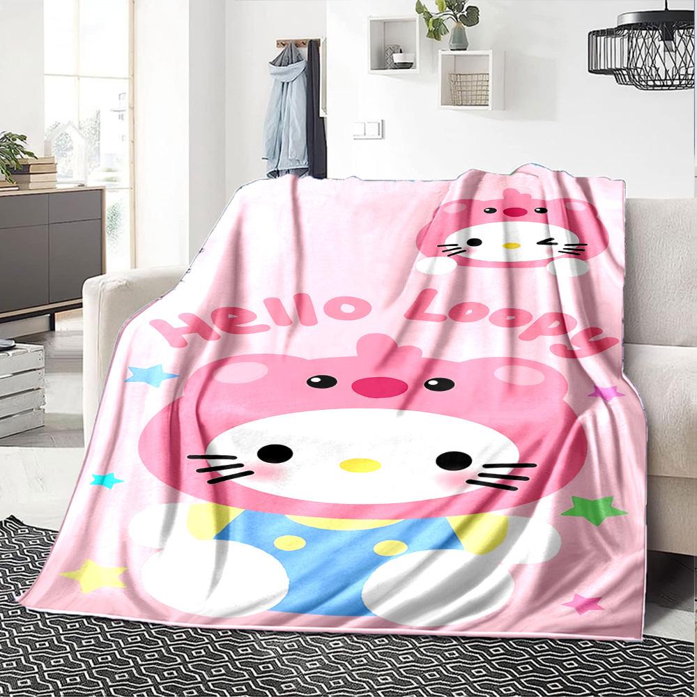 1 шт. Плед Hello Kitty Loopy Легкий фланелевый плед для дивана, кровати, путешествий, кемпинга, гостиной, офиса, дивана, кресла