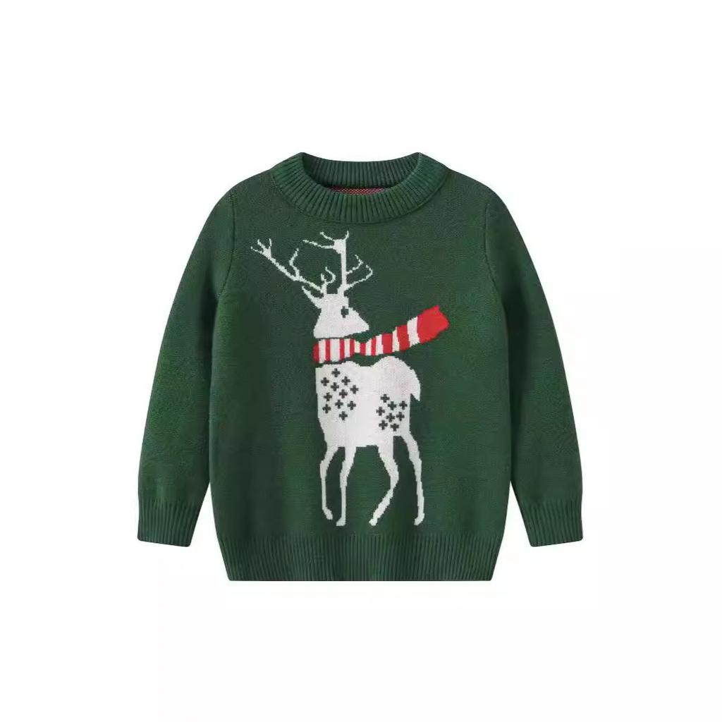 Fall and Winter Boys and Girls In Small Children's Children's Clothing Christmas Elk England Fashion Loose Pullover Sweater