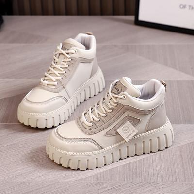 Толстая подошва осень новые универсальные корейские повседневные женские спортивные туфли для сноуборда