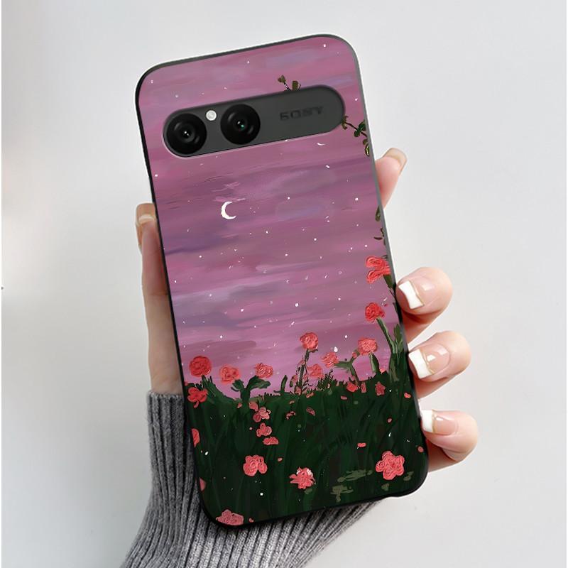 Cute Case For Sony Xperia 10 VII Fundas Capa Printing Shell Protective Cover Soft Silicone Cartoon Black Casing Coque