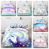 3D Unicorn Printed Bedding Set Queen King Full-size Double Bed Quilt Cover and Pillow Case Comfortable Quilt Cover for Household Bedding