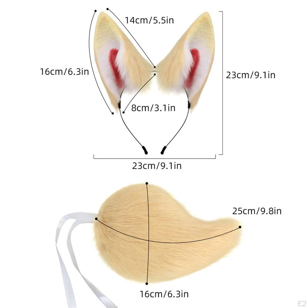 Bunny Ears and Tail Set Headwear Decorative Plush Headband for Party Favors