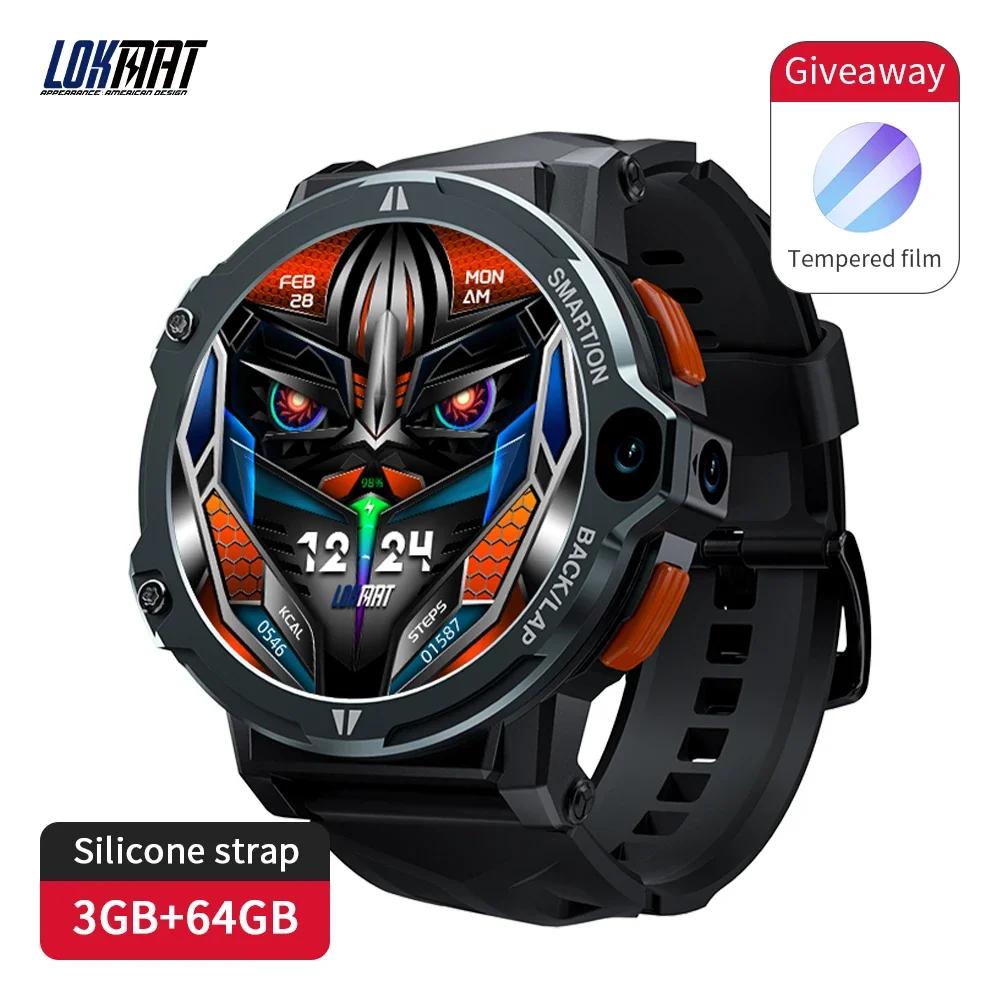 Новые смарт-часы LOKMAT 2025 4G, звонки, GPS, камера 5 Мп, 1,54-дюймовый TFT-экран, фитнес-трекер, 3 ГБ ОЗУ + 64 ГБ ПЗУ, умные часы для Android