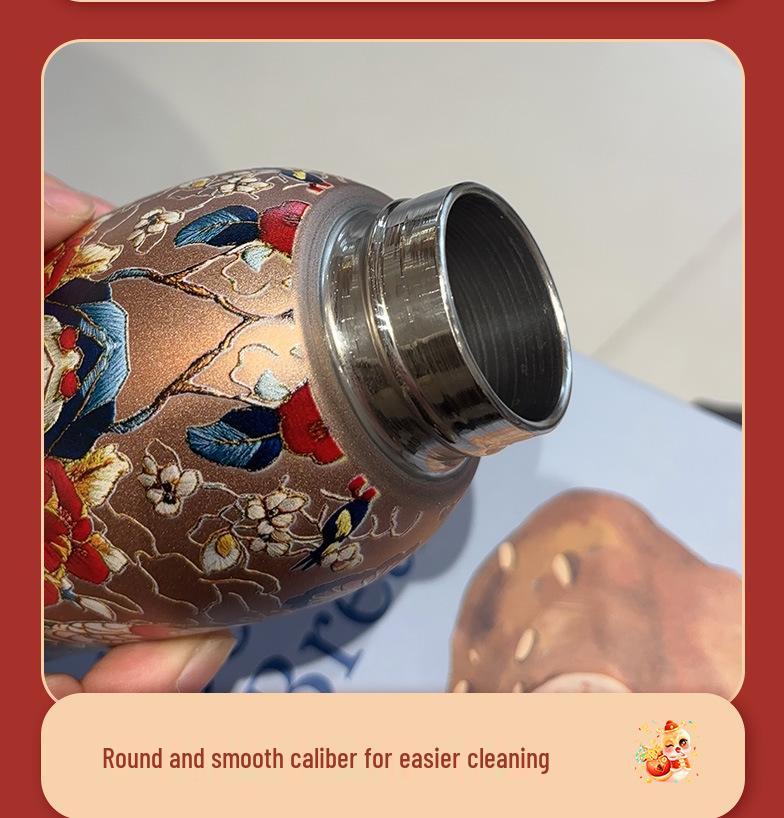 Элегантная ретро золотая чашка-термос с бабочкой и павлином - креативный подарок для дам