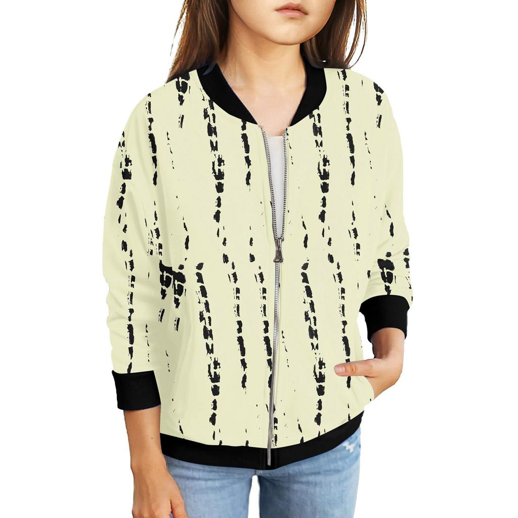 Куртки на молнии для девочек, детские осенние толстовки с длинными рукавами, верхняя одежда с карманами 5-15 лет