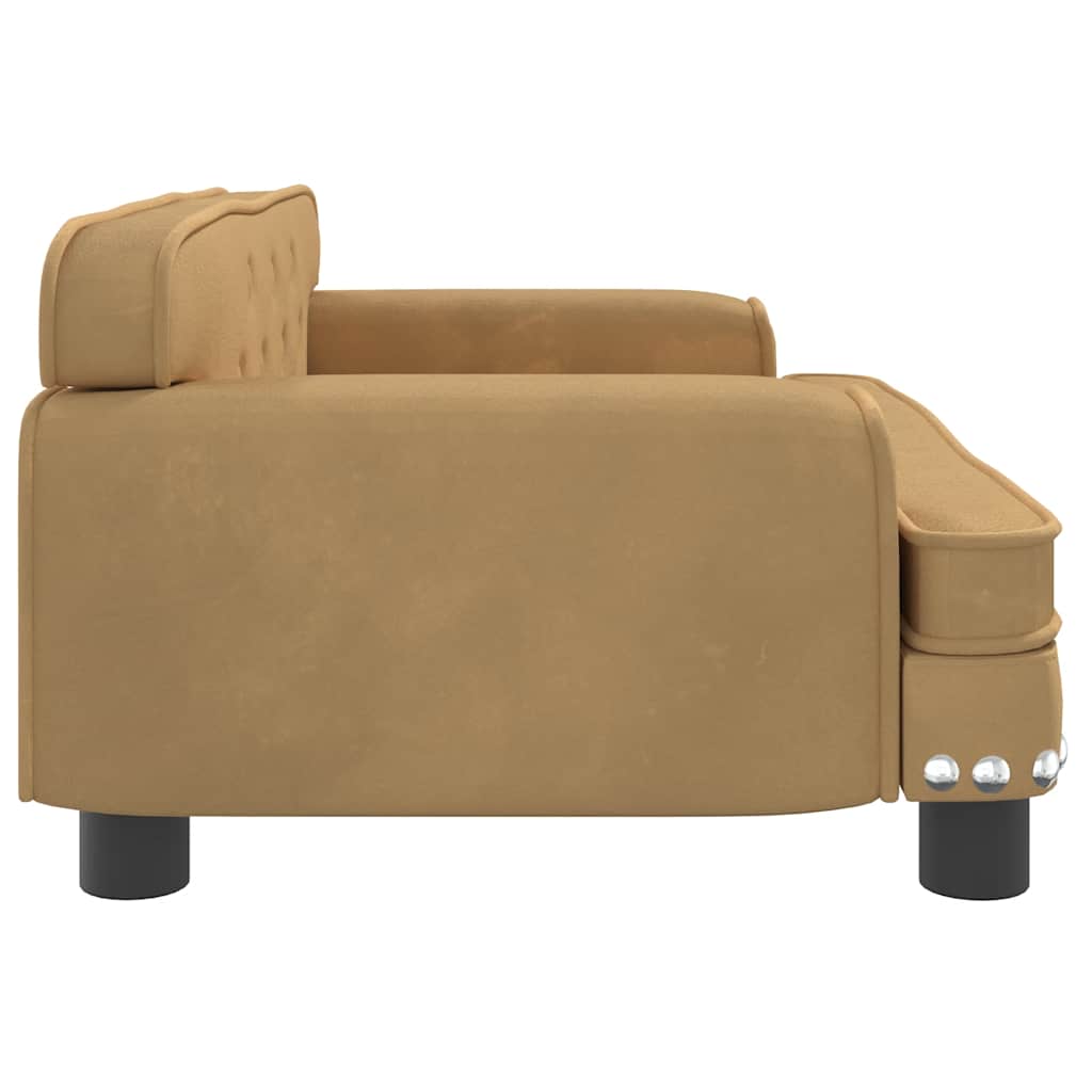 Dog Bed Brown 70x45x30 cm Velvet