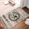 Western Cowhide Entrance Doormat Non-Slip Gold Texas Star Carpet Indoor Outdoor Floor Mat Living Room Bedroom Bath Kitchen Rug