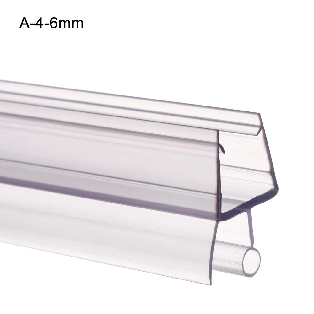4mm/6mm/8mm/10mm/12mm PVC Sealing Strips Bathroom Glass Door Weatherstrip Window Seal Water Baffle Rubber Bath Screen Hardware