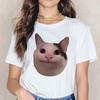 Cat Korean Clothes T Shirt Tshirt Tee Shirts Women Female Fashion Top Femme Fun T Shirt