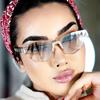 New Fashion Frameless Sunglasses For Women With Hollow Metal Sunglasses Cat Glasses 90259