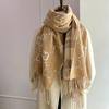 Luxury Women's Double-Sided Cashmere-Feel Scarf with Tassels – High-End, Versatile, Warm Shawl for Autumn and Winter
