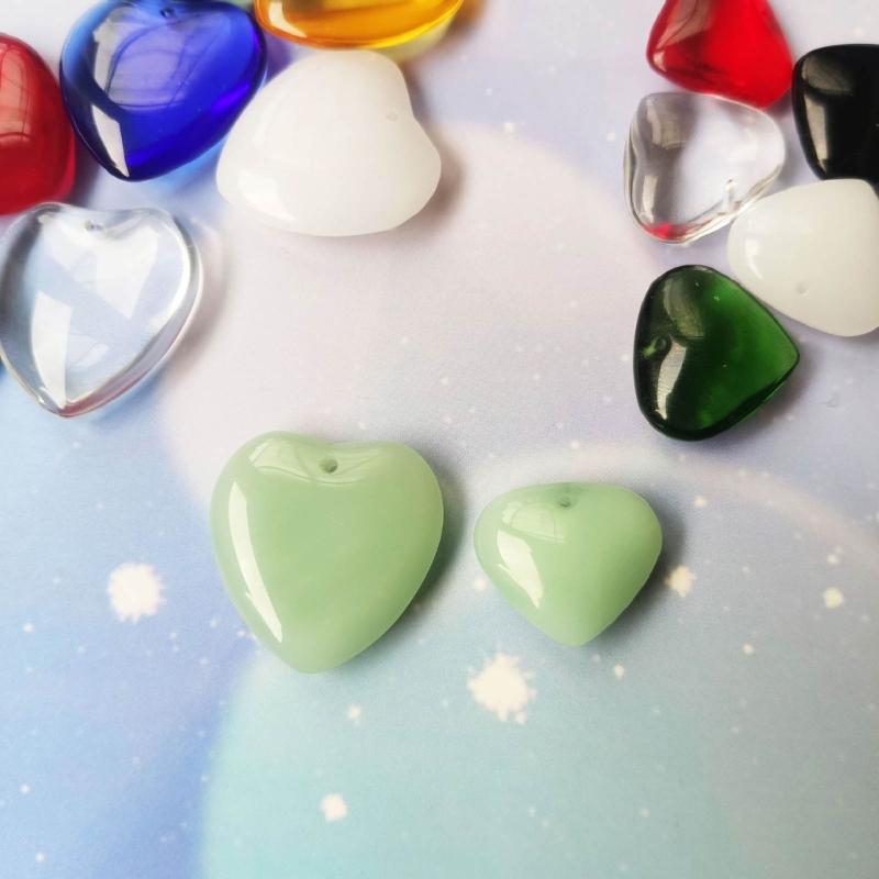 Love Heart Shaped Pendant Crystal Glass Peach Heart Loose Beads Charm for DIY Jewelry Necklace Earrings Making
