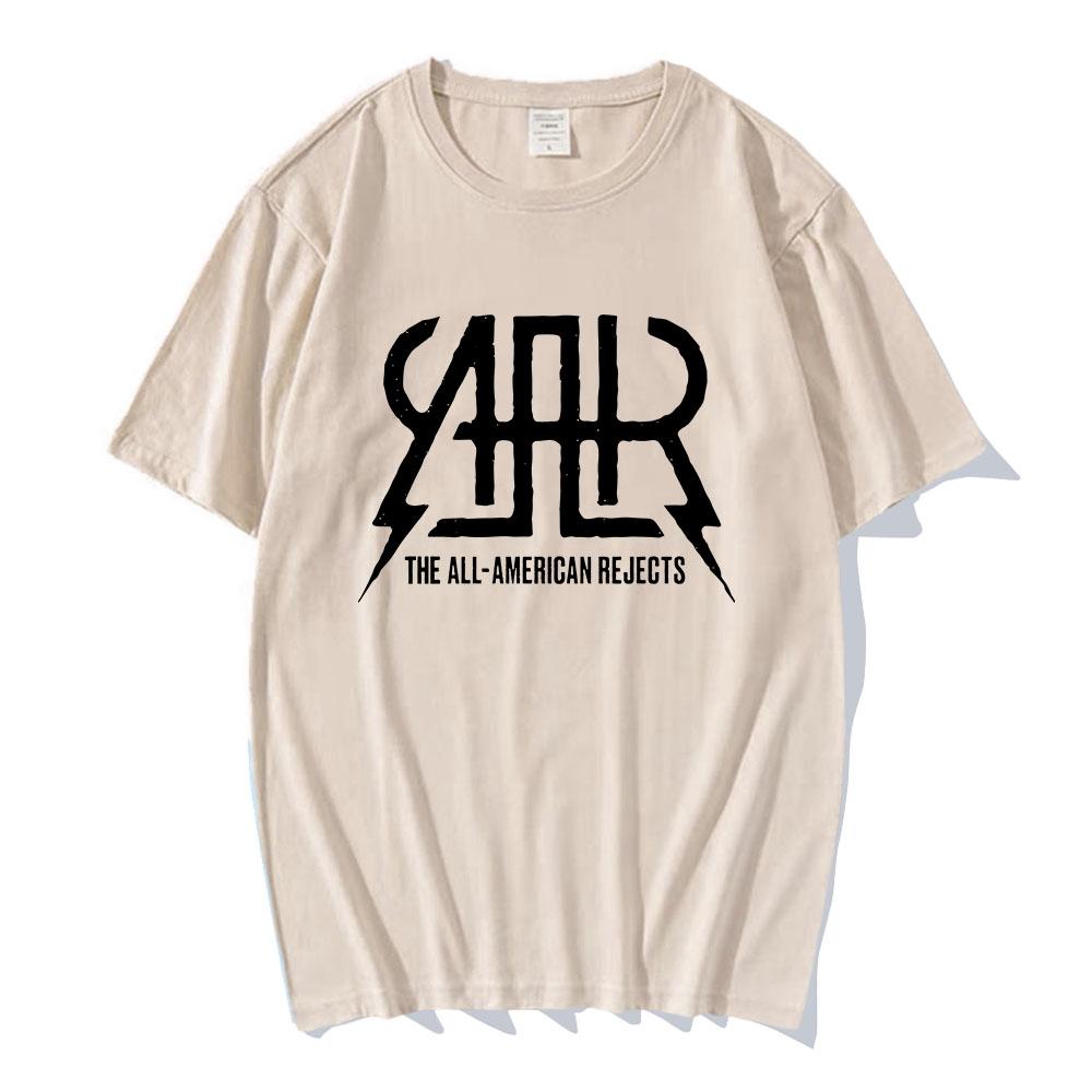 Футболка с принтом логотипа The All-American Rejects Хлопок Короткий рукав Мужские/Женские Футболки Уличная мода Уличный стиль Графическая футболка