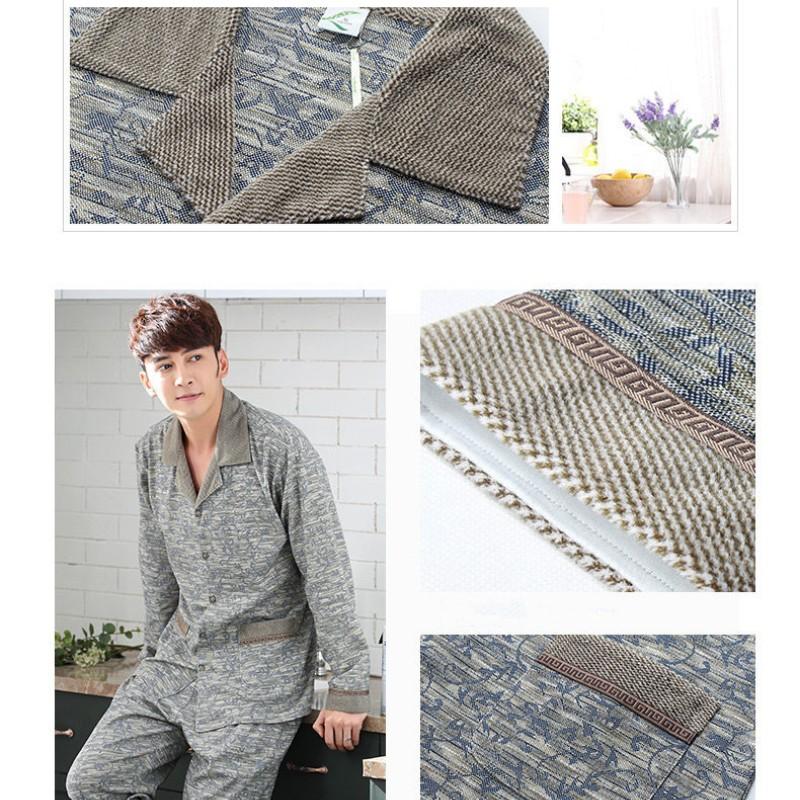 Весенне-осенние новые мужские хлопковые пижамы для отдыха с длинным рукавом, кардиган, комплект плюс размер, домашняя одежда для отдыха