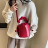 Drawstring Design Water Bucket Bag Women Solid Vegetable Basket Handheld Crossbody Bag Autumn Winter New High End Wedding Bag
